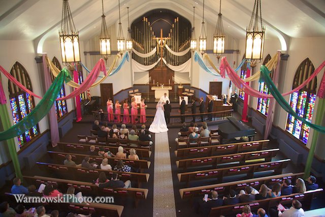 Flowing fabric at Laurel United Methodist Church.