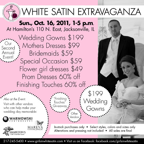 Girls in White Satin Extravagaza flyer Check Girls in White Satin 39s Facebook