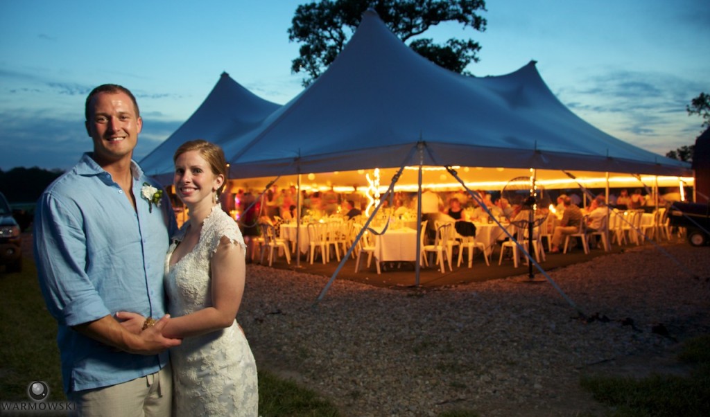 Exterior of wedding tent venue, Ashlee & Justin's wedding 2012. 