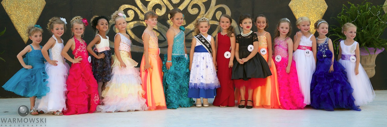 Morgan County Fair princess contestants in dresses.
