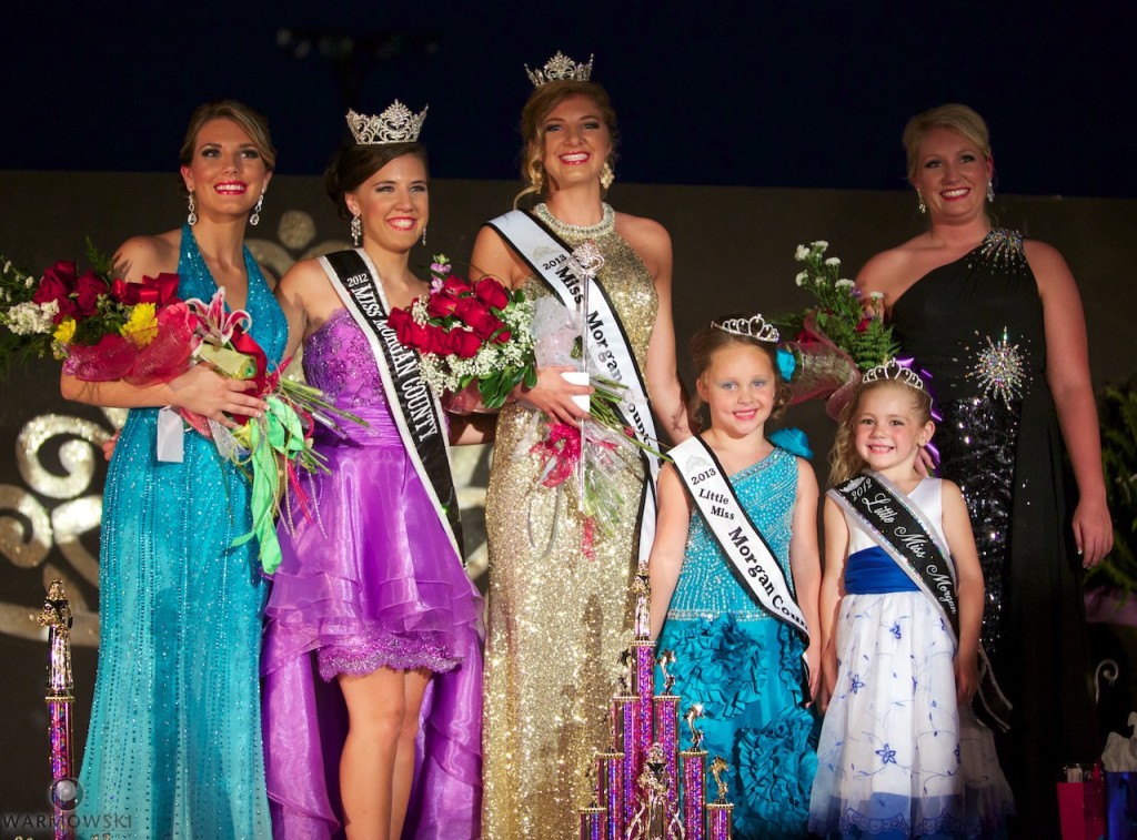 2013 Morgan County Fair royalty (from left) Brianna Klein, Lauren Martin, Sydne Peck, Kenadi Ryan, December Mitchell & Maurissa Moulton.