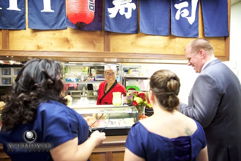 Checking in with Hiro, Happy Sushi in Springfield. Wedding photography by Steve of Warmowski Photography.