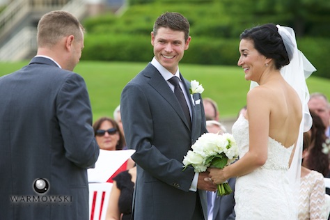 Daniel's college friend performed ceremony, at Geneva National Golf Club. Wedding photography by Steve & Tiffany Warmowski