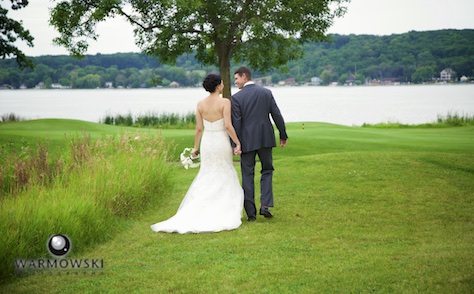 Outdoor portraits featuring eco-conscious roughs, Geneva National Golf Club. Wedding photography by Steve & Tiffany Warmowski