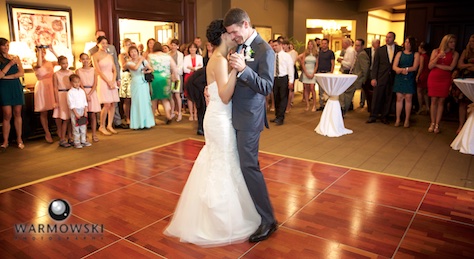 First dance, reception at Geneva National Golf Club. Wedding photography by Steve & Tiffany Warmowski