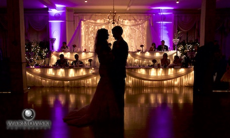 First dance, Alissa & Brandon's wedding reception at Hamilton's 110 North East. Wedding photography by Tiffany & Steve Warmowski.