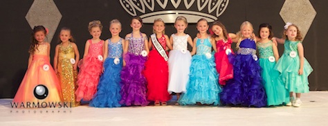 Morgan County Fair Princess contestants in dresses.