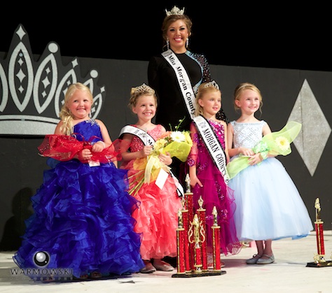 (From left) 2016 Morgan County Fair Princess contest winners 1st Runner Up Grace Chambers, 2016 Princess Olivia Haverfield, 2015 Queen Abby Tomhave/2015 Princess Naveah Benz, and 2nd Runner Up Carson DeLong.